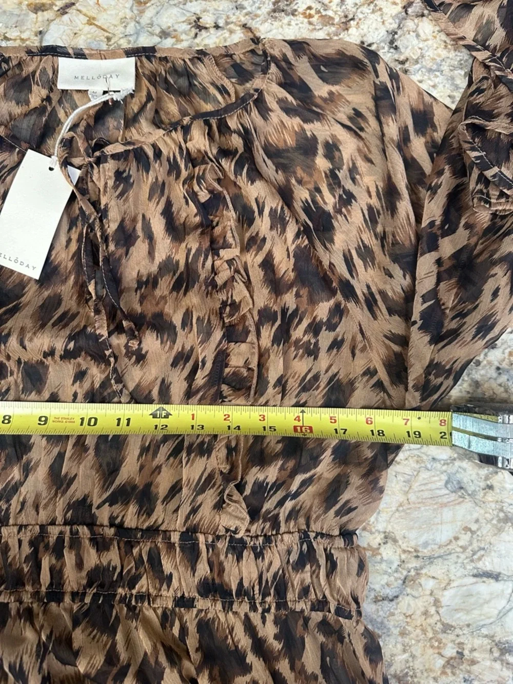 Melloday sz MD maxi sheer leopard print dress NWT - Picture 7 of 7